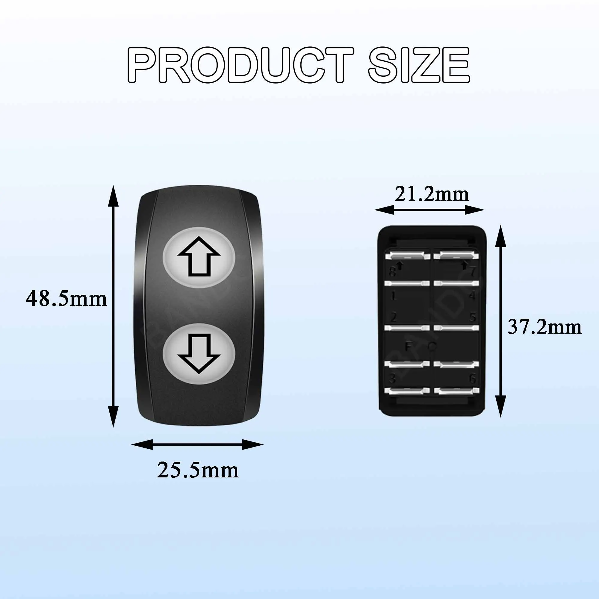 12V Dual White LED Rocker Switch 10 Pin ON-OFF/ON-OFF-ON/(ON)-OFF-(ON) Toggle Switch for ARB RV Jeep Boats Machinery