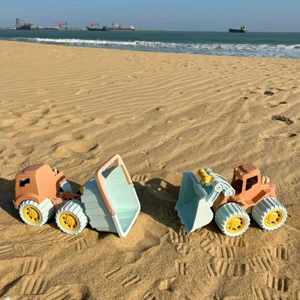 Beach Toys Construction Trucks for Toddler Toys Play Sand Toys Construction Cars for Boys Girls Dump Tractor Toy with Loader