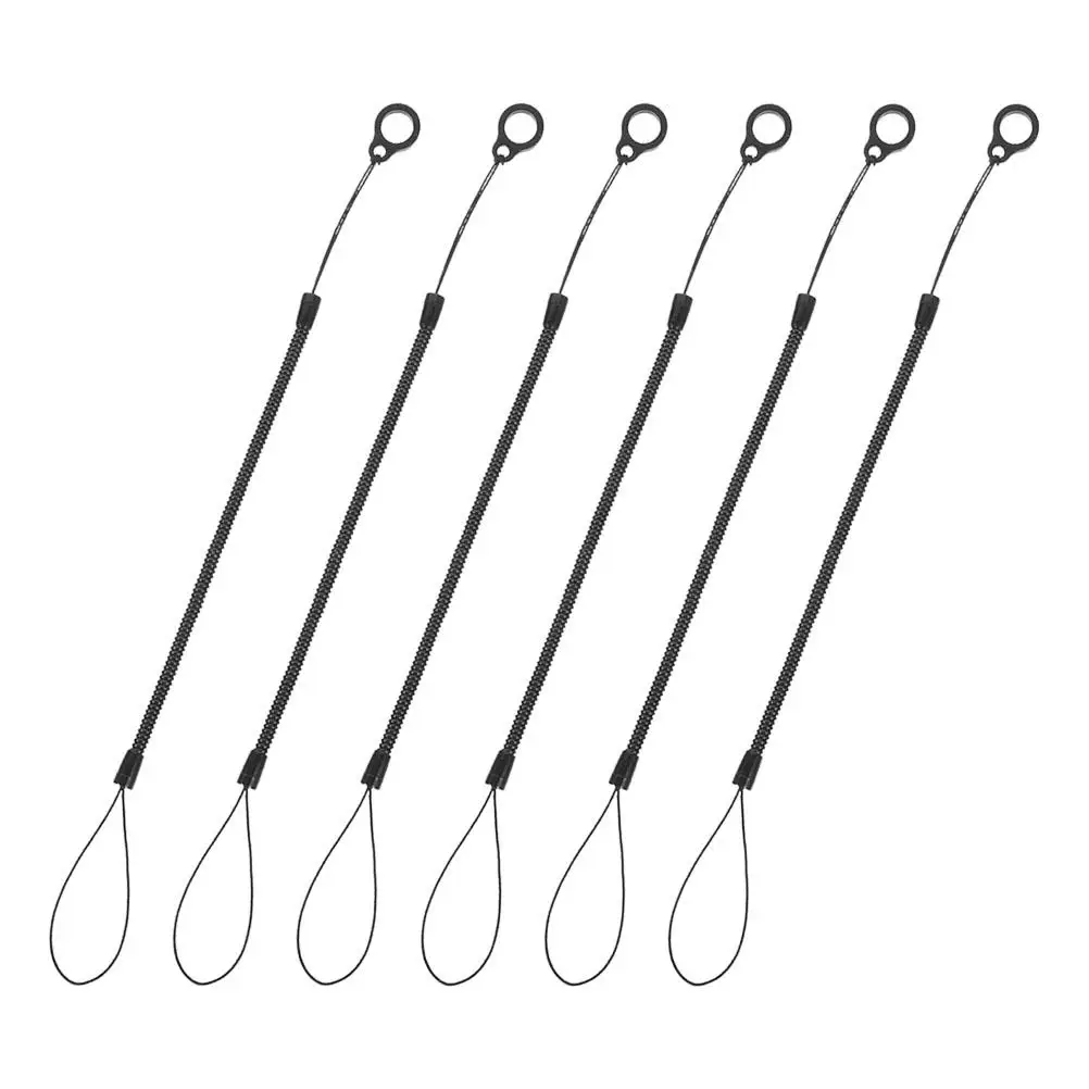 

6 Pcs Pen Lanyard Anti Lost Spring Clip Gel Elastic Tether Chain Holder Tool Safety Stylus Tether Desk ganizers