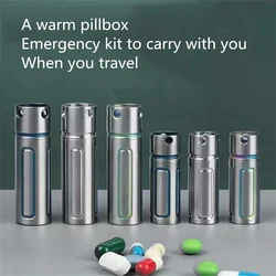 Mini Pill Fob Box, Titanium Keychain Pills Holder Anti-Slip Heat-Resistant Lightweight Waterproof, for Home Outdoor Travel