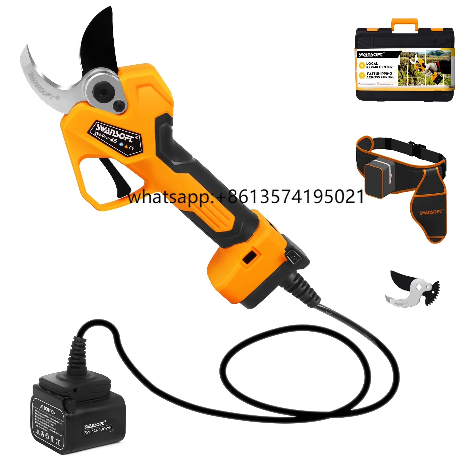 

TPoland Stock New Model Pru45 Long Time Use Powerful 45MM Electric Pruning Shears By Swansoft
