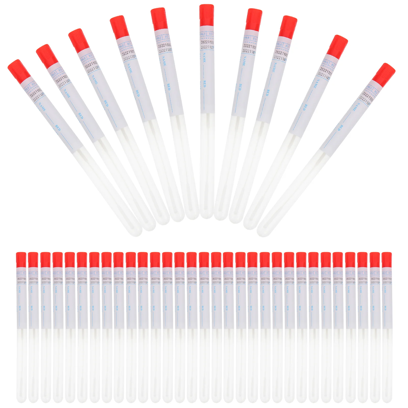 50 Sets Bemonsteringsstaafje Handig Specimen Wattenstaafjes Professionele Nasale Draagbare Plastic Voorraad