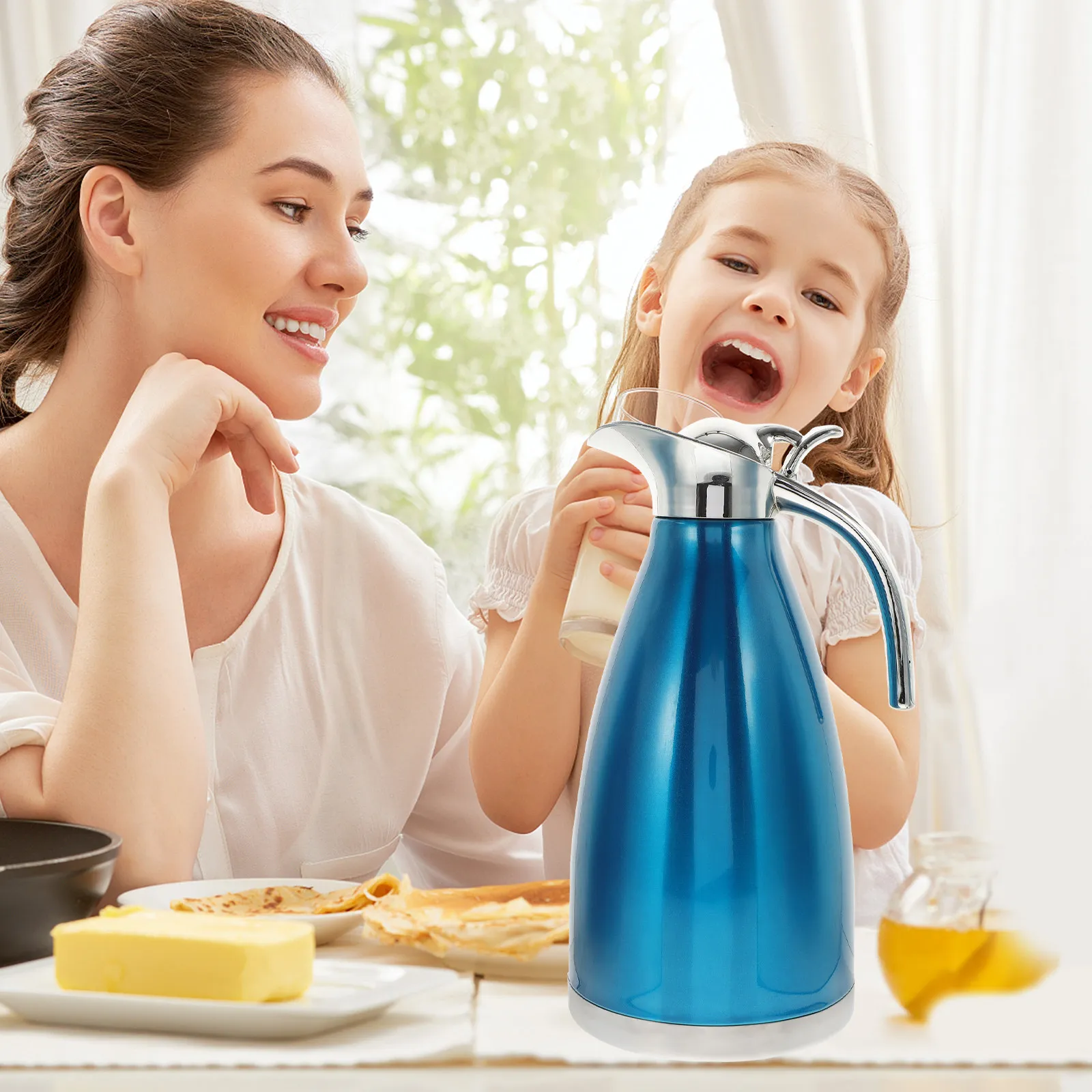 

2.0L Double Layer Insulated Kettle Stainless Steel Vacuum Pot Large Capacity Thermal Bottle For Home Office