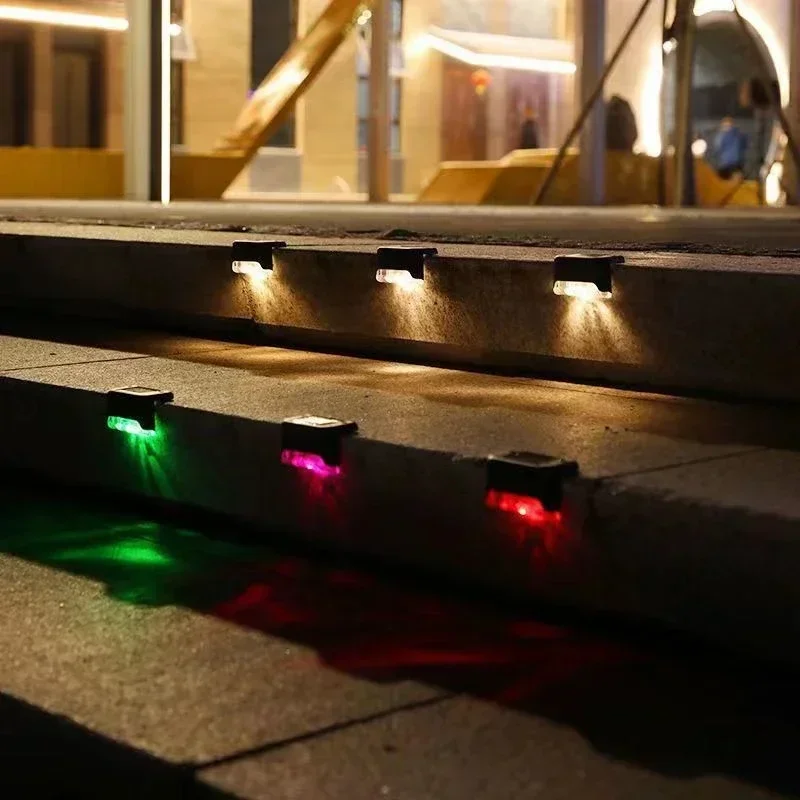 4 قطعة الشمسية وحدة إضاءة LED جداريّة ضوء لسطح السفينة خطوة درابزين فناء درج ساحة حديقة ديكور فشل ضوء سطح السفينة الشمسية في الهواء الطلق تزيين في العطلة #6