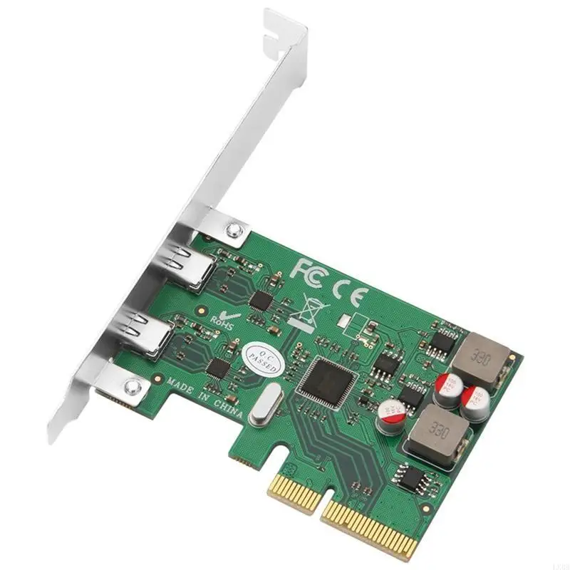 LX0B 2 Ports USB 3.1 Super Fast 10Gbps PCI for Express (PCIe) Expansion Card for Windows Server Build in Self-Powered Technol
