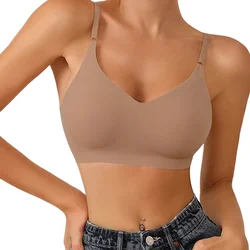 CINOON Seamless Bras for Woman Push Up Underwear Sleep Removable Padded Bralette One Piece Brassiere Wireless Comfort Intimate