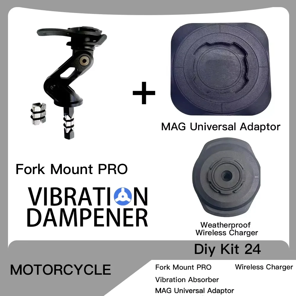Motorstuurklem Stuurpen Vorkhouder PRO Houder Telefoonhouder Trillingsdemper MAG Universele adapters Draadloze oplader