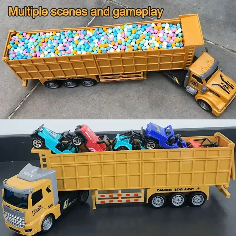 組み立てモデルダイキャストキッドモデル合金カーキャリアトラッククラシック車両プルバックカー男の子のおもちゃ新しい金属トラック