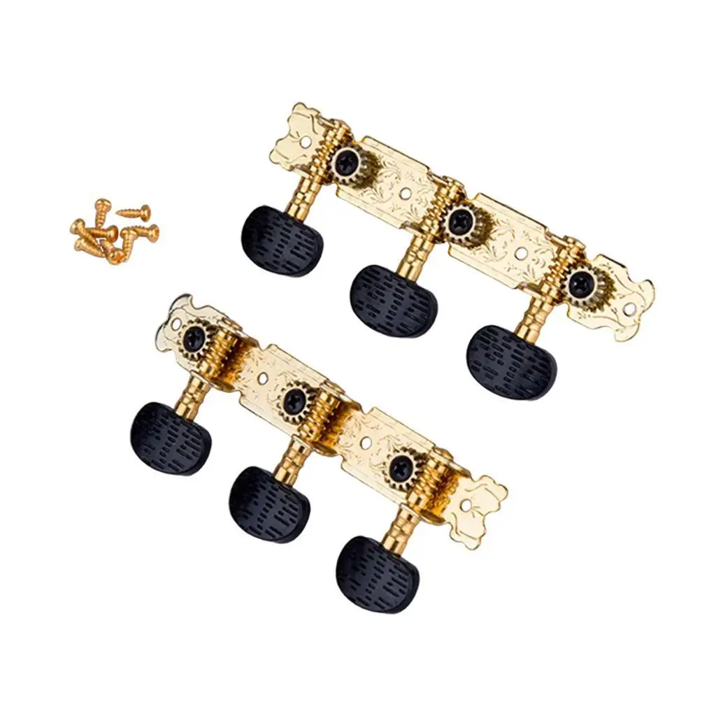 2x Tuning Keys Pegs Replace Part Gold DIY Set Repair Metal Durable Premium Machine Heads for Acoustic Guitars Accs