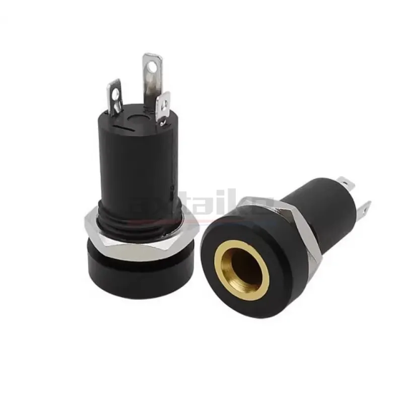 10PCS PJ-392A 3Pin 4Pin 3.5MM Audio Socket 3 Pole Black Stereo Solder Panel Mount Gold With Nuts PJ392A MP3 MP4 Player Jack
