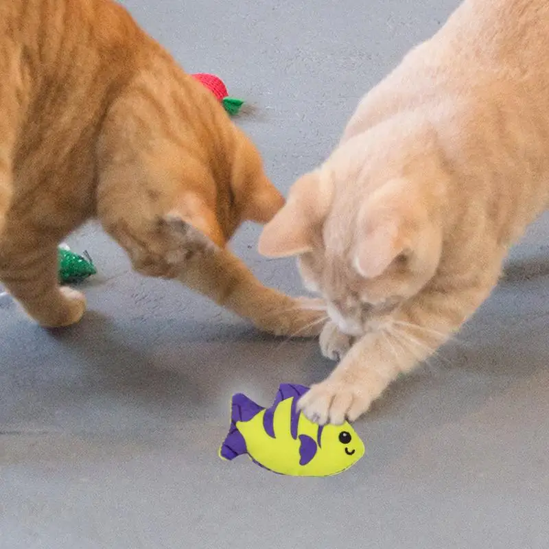 Catnip Fish Tropical Fish Cat Toy Cartoon Clown Fish Shape Nibble Toy Pet Anti Bite Creative Sturdy Cat Toy With Plush catnips