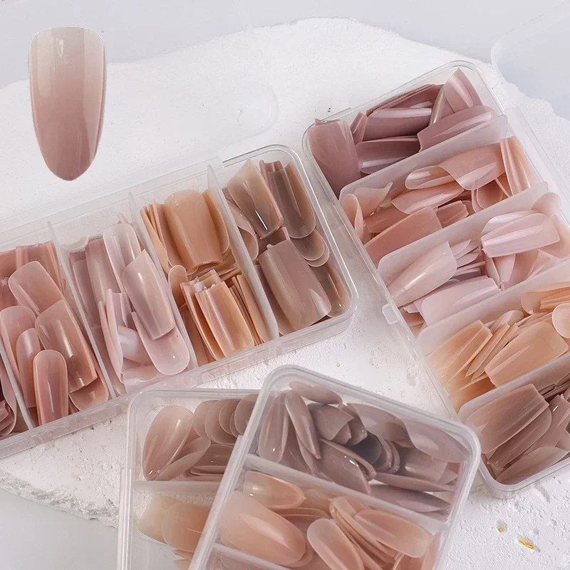 

140PCS Skin Tones Press on Nails 3-IN-1 Nude Natural Soft Nail Tips Set Ultra-Fit Gel Nail Extensions Easy Manicure DIY