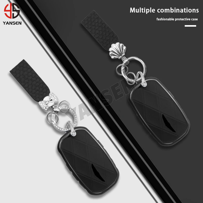 Genuine Leather Alloy Key Case Cover For 2024 Hyundai Genesis G70 G80 G90 Gv60 GV80 EQ900 Genesis Remote Key Fob Accessories