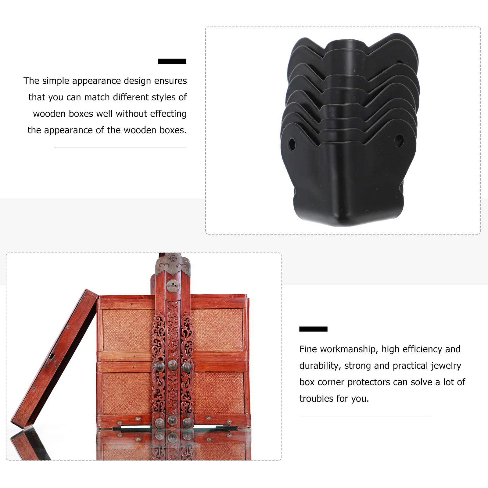 

8pcs Protector For Wooden Durable Box Corner Guards, Edges Safety Bumpers, Decorative Brackets, Wood Box Edge Protection,