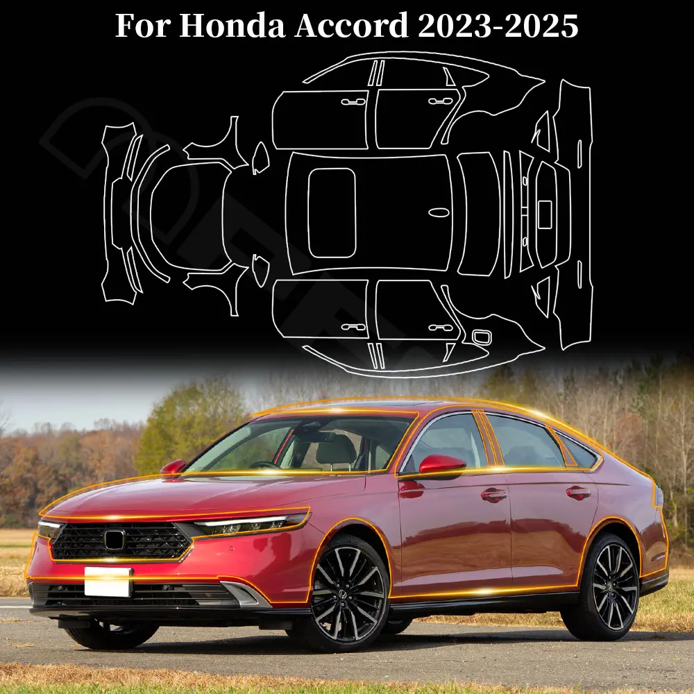 

PFCC TPU Car Paint Protection Film For Honda Accord 2023 2024 2025 Clear Bra Kit Decal Pre Cut PPF Scratch Car Accessories