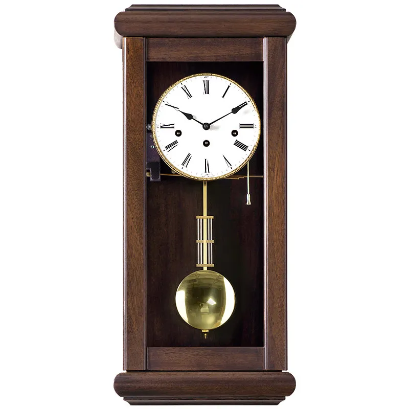 

Solid wood mechanical wall clock living room clock decorative large wall watch