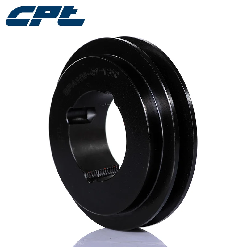 CPT SPA V-Belt pulley Single Groove, 111.5mm outside diameter, 106mm pitch diameter, 1610 Bushing, SPA106-01-1610