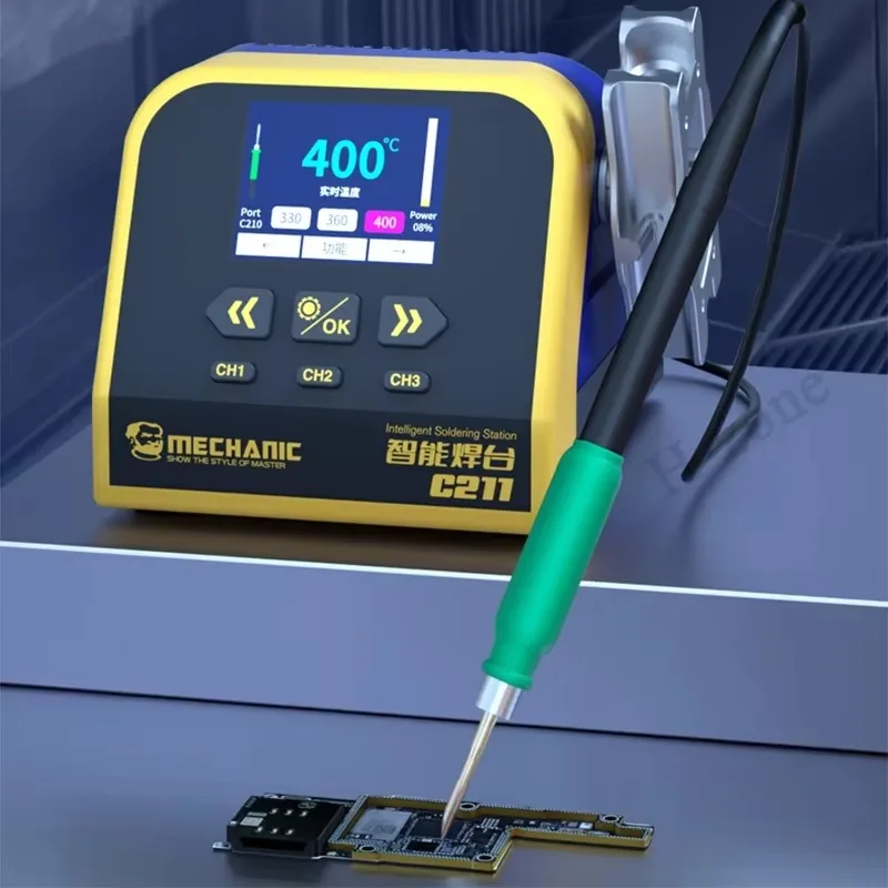 Estación de soldadura inteligente C211, calefacción de 2 segundos, 130W, adecuada para reparación de PCB de teléfono móvil, enlace automático de mango C210 115