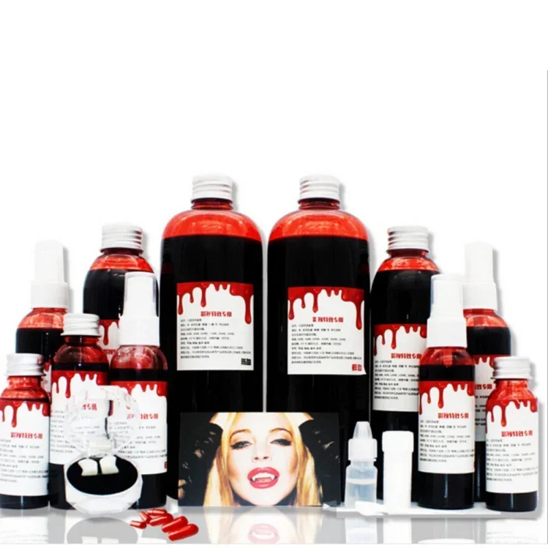 Cos ultra-realistic Fake Blood / Simulations Human Humans Teeth Hematopoietic / Props Vomiting Edible Pulpbtmv Halloween