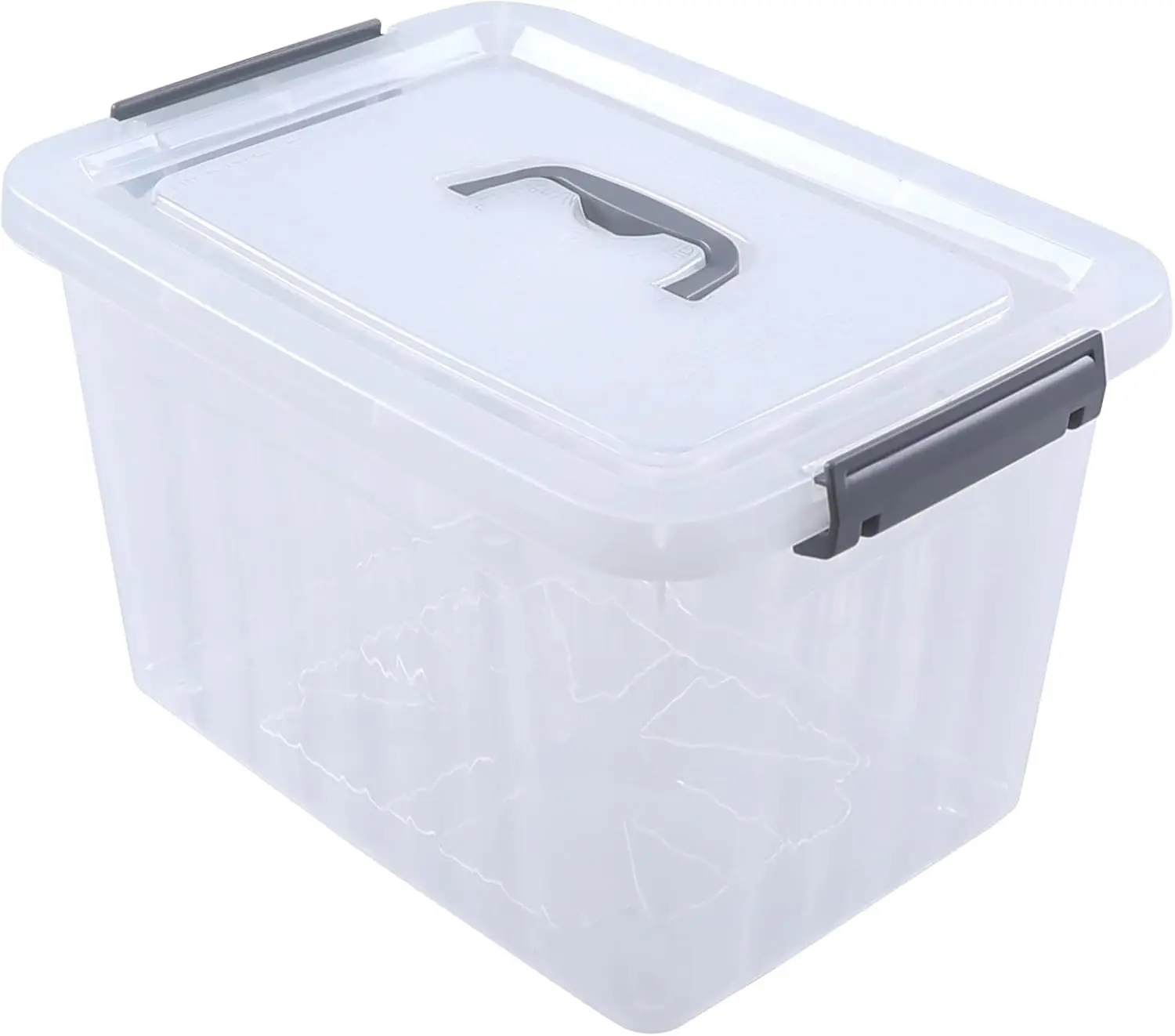 

12 Qt Storage Container with Lid, 1 Pack Latching Box, Clear Bin with Handle