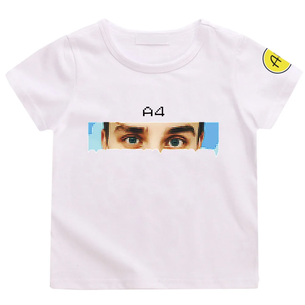 T-shirt per bambini Merch A4 T-shirt con stampa occhi T-shirt estiva da ragazzo Manica corta 100% cotone Maglietta casual Camicia da donna Top unisex