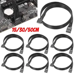 1~10PCS Motherboard Mainboard 9Pin USB 2.0 Male to Female Extension Dupont Data Cable Cord Wire Line 30cm for PC DIY