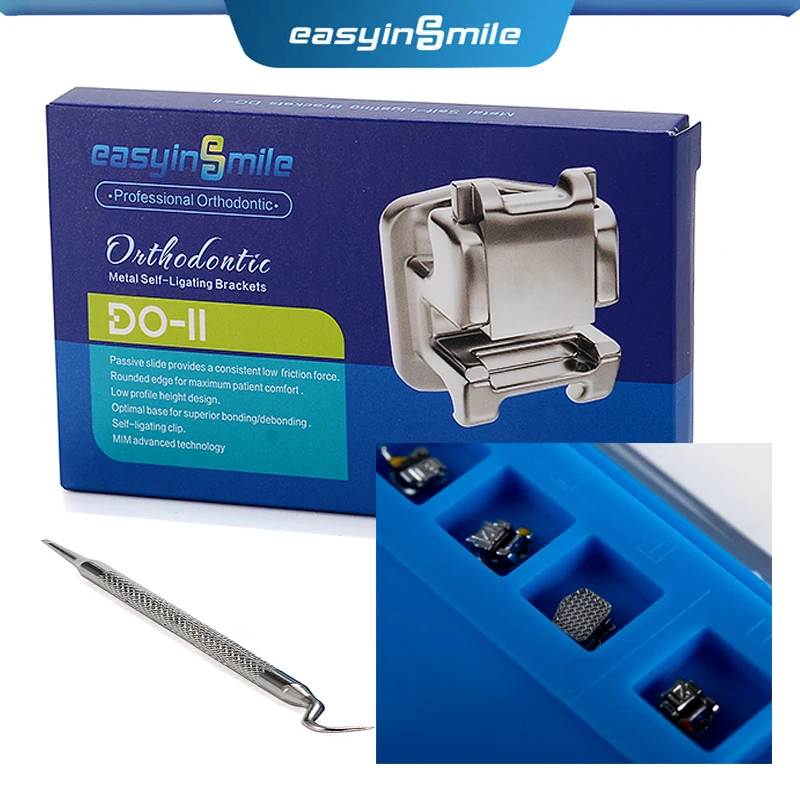 

Easyinsmile Orthodontic Self Ligating Metal Mini Orthodontic Brackets Braces Roth / MBT 345 Slot .022