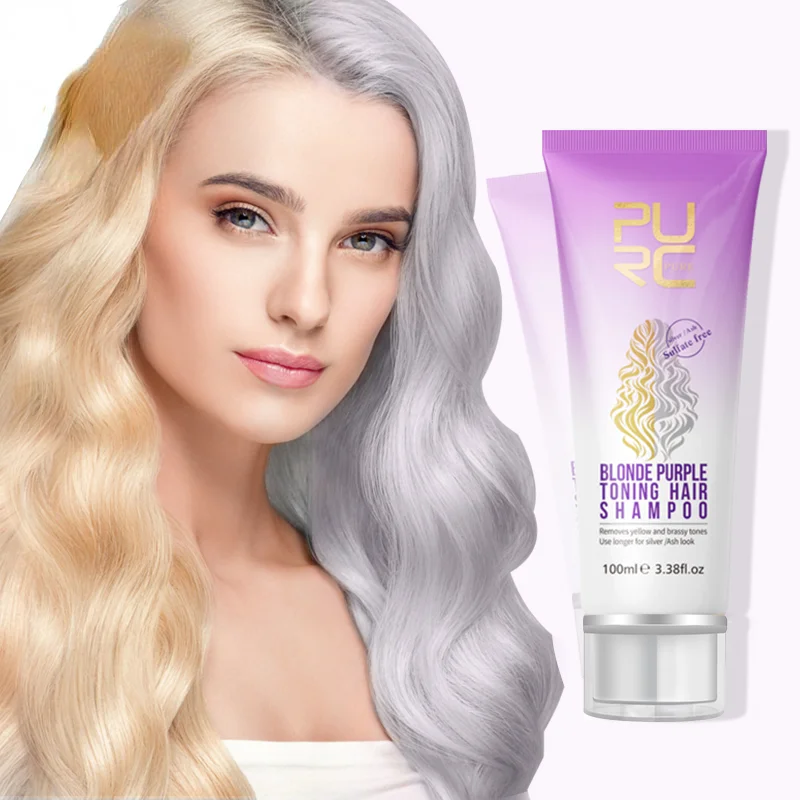 Champú Morado para el tratamiento del cabello rubio, elimina los tonos amarillos cobrizos para el cabello rubio y gris, cuidado teñido sin sulfatos