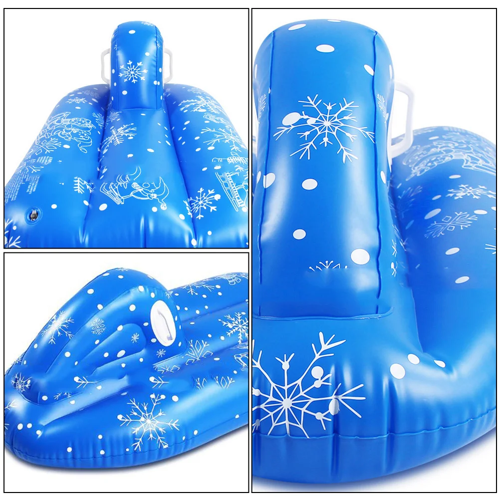 Inflatable Snow Tube PVC Heavy Duty Winter Sled for Outdoor Skiing Fun Anti-Scratch Wearproof Easy Inflating Portable