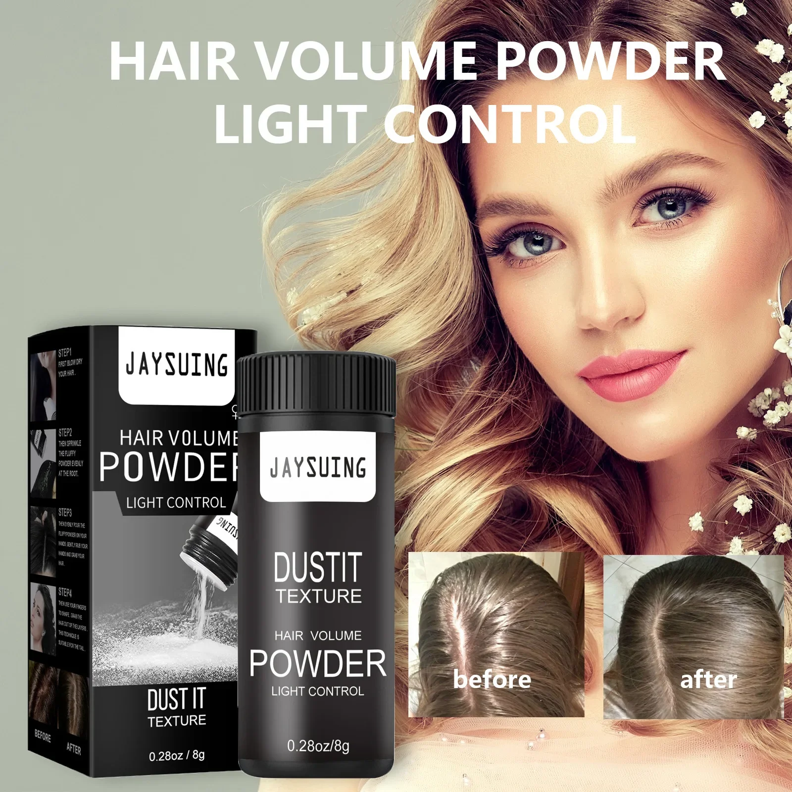 Oil Head Mattifying Powder Wash-Free Hair Oil Removal Booster Powder Women's Dry Cleaning Hair Drying Powder Natural Ingredients