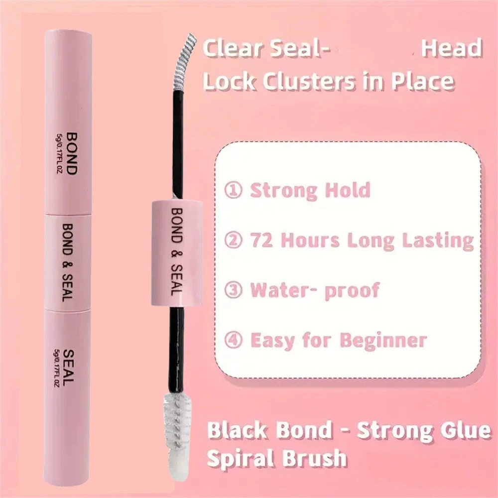 DIY eyelash extension kit 200 eyelash clusters with adhesive and sealing, single eyelash set cluster eyelash slender C D curly