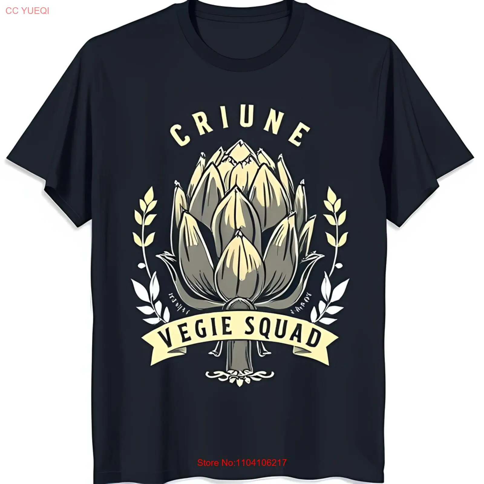 

Винтажная черная футболка Artichoke с баннером «CRIUNE» и «VEGIE SQUAD»