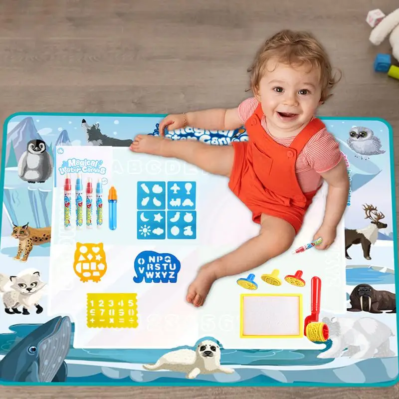 Kids Painting Writing Doodle 150 X 90 CM Toddler Painting Set No Water Painting Mat Drawing Mat Toy Toddler Drawing Board For