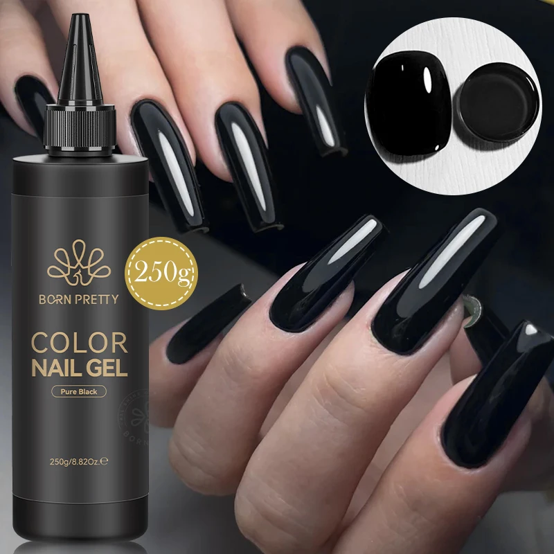 

BORN PRETTY 250g Pure Black White Color Gel Nail Polish Refillment Package Soak Off UV LED Semi Permanent Self-leveling Varnish