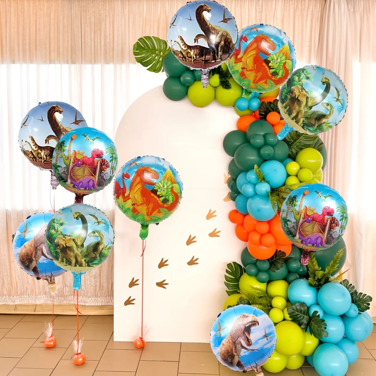 10 Stück 18 Zoll Dinosaurier-Folienballons Tierthemen-Partydekoration Kinderspielzeug Geburtstagsparty-Deko Babyparty-Zubehör