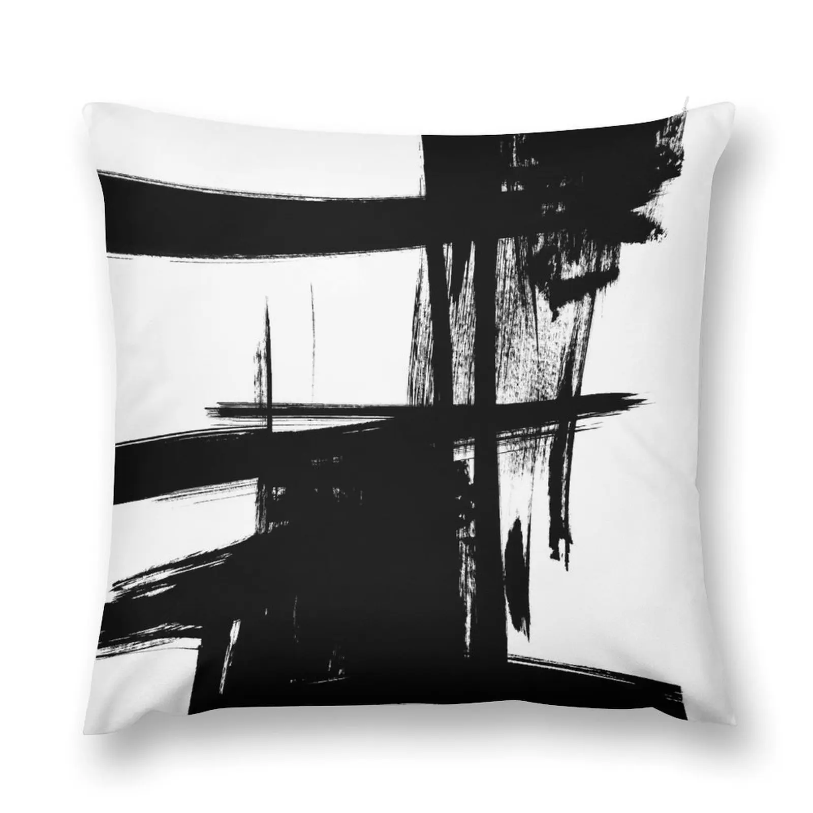 

Black Brush Strokes, Black White Abstract Art 529c Throw Pillow Decorative Pillow Covers For Sofa Christmas Pillow Covers