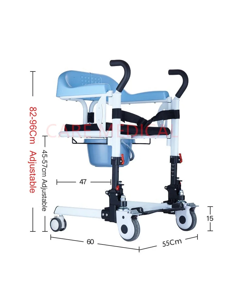 Lightweight Transfer Chair Portable Chair Adjustable Chair for Hospital and Home Care