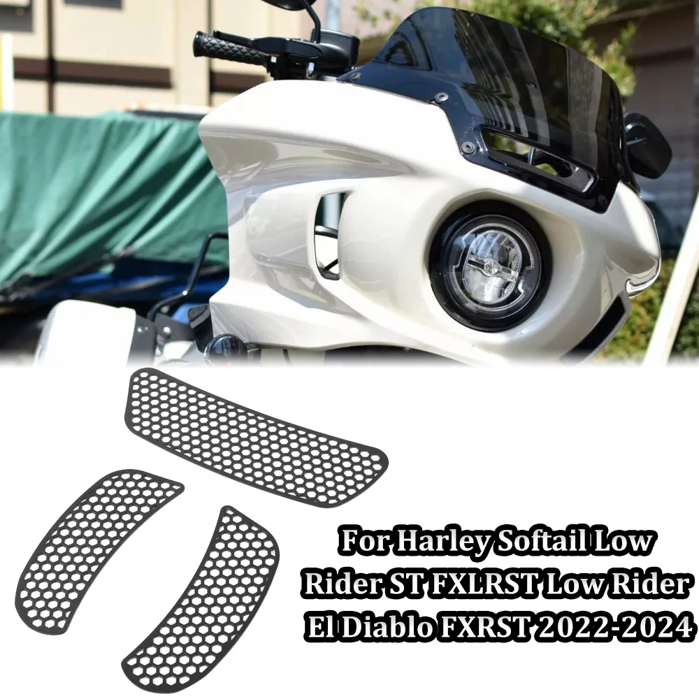 Tela de ventilação de malha de carenagem para Harley Softail, Batwing Accent Grill, Low Rider, ST, FXLRST, El Diablo, 2022-2024, Novo