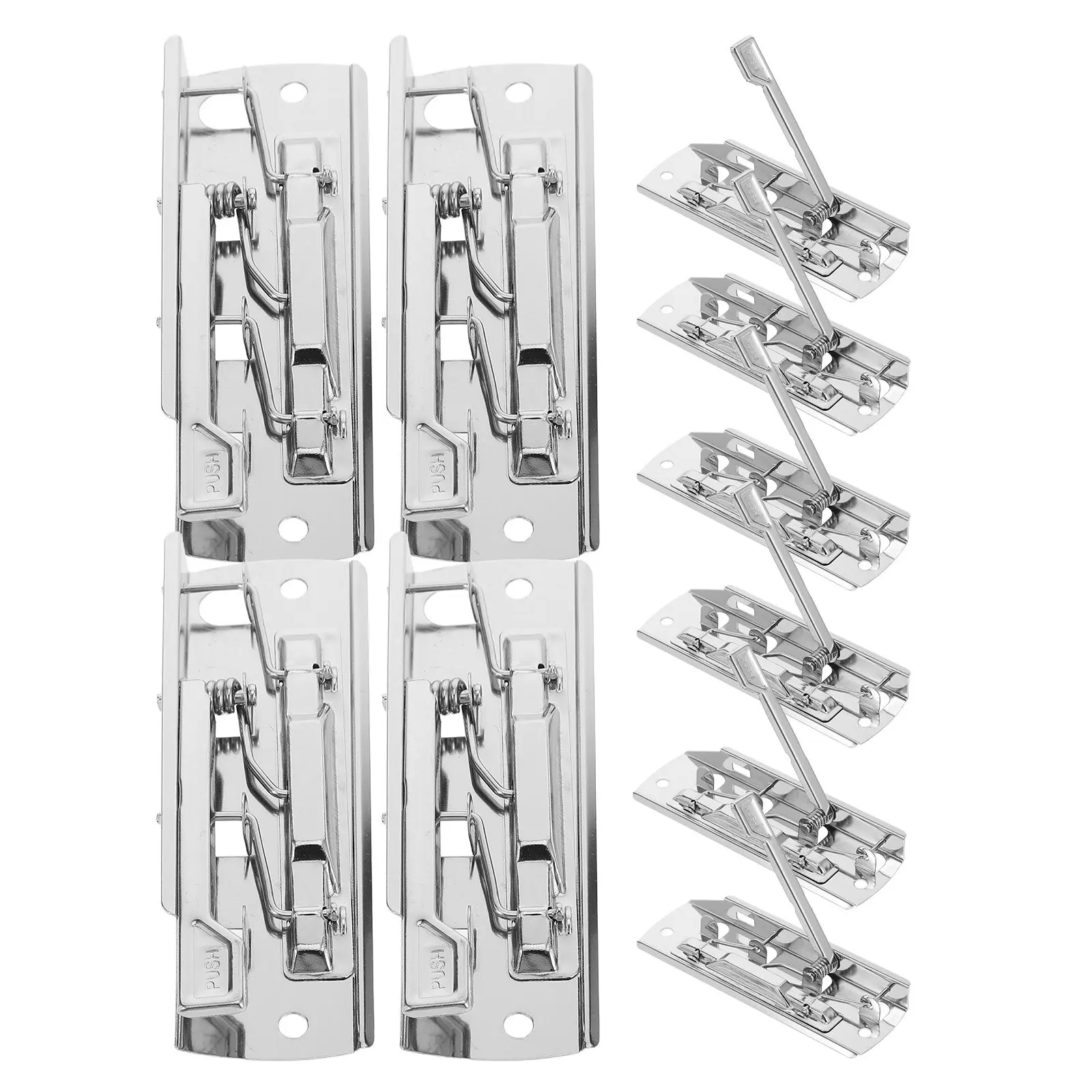 

10Pcs Metal Document Clamps Silver High-Grip Lever File Clips Spring-Loaded Heavy-Duty Adjustable Clipboard Clips for Office
