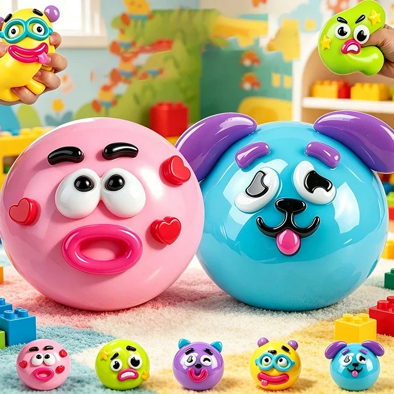 Smushers Squishy DIY Curiosities Dog Face Swap Soft Moldable Slow Rise Squeeze Toy Blind Box Relaxing Sensory Gift