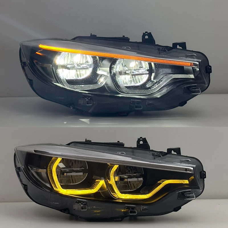 2 Stück Dynamische Sequentielle Bernsteinfarbene LED-Blinker für BMW 4er F32 F33 F36 F80 M3 M4 2013-2020 Frontscheinwerfer DRL Direkter Austausch Plug & Play IP67 Wasserdichte Automobilteile Montage