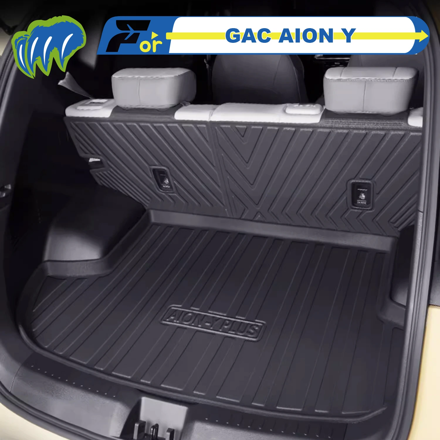 

Для GAC AION Y 2021-2022 Custom Fit TPE Коврик для багажника автомобиля Коврик для багажника 3D-образный лазерный измерительный коврик для багажника Защитный коврик для спинки стула