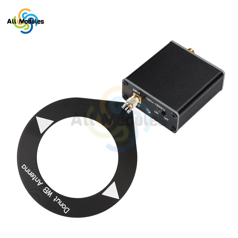 Type-C DC5V 10k-180MHz Receiving Antenna Low Impedance Converter with 10k-180MHz Donut WB Broadband Receiving Antenna