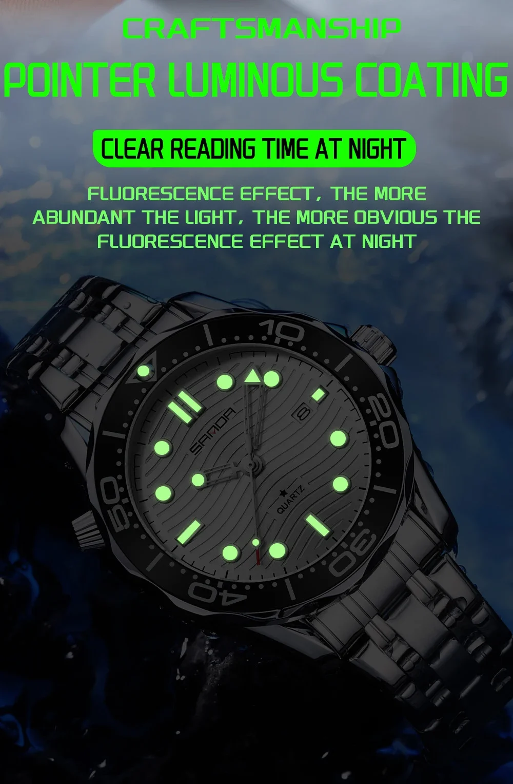 SANDA 2025 New Men's Quartz Watch TEMU Multifunctional Waterproof Luminous Calendar Business Men's Quartz Watch 1145