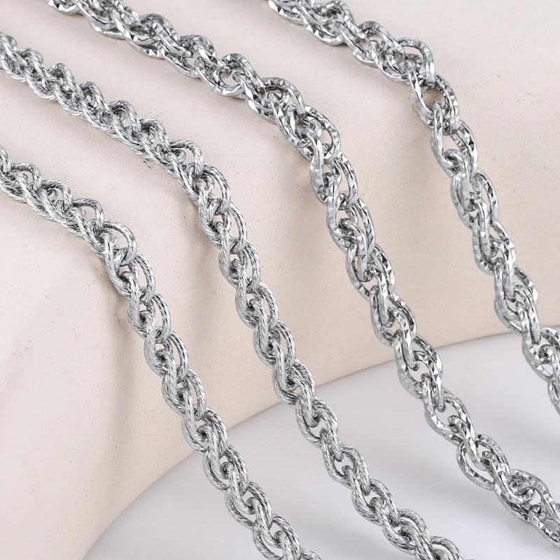 

1 метр нержавеющая сталь панк поворотная веревочная цепочка модные ювелирные изделия трендовый браслет ожерелье для женщин аксессуары материалы для рукоделия