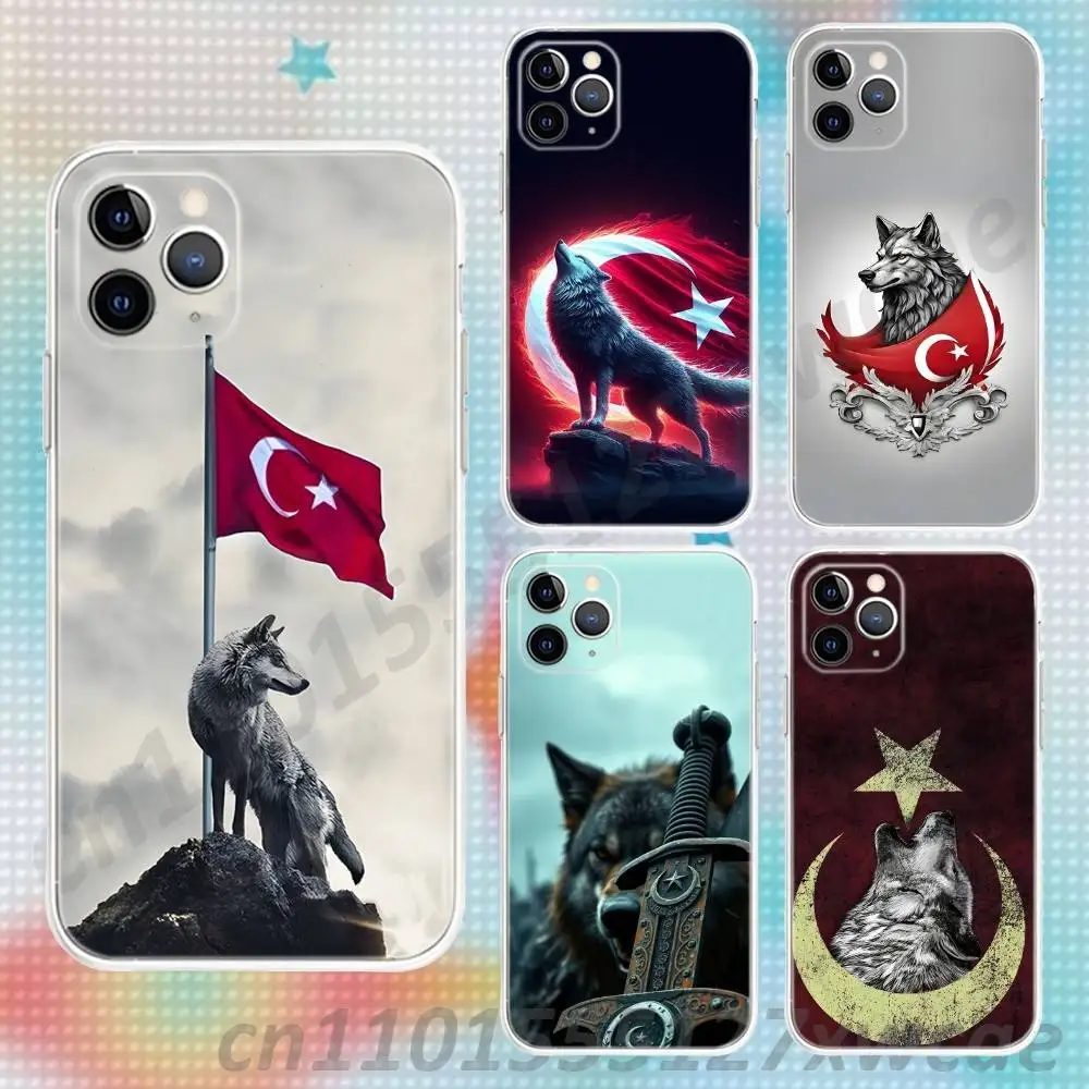 Turkey Turkish Wolf Royalty Phone Case For iPhone 17,16e,16,15,14,13,12,11 Mini Pro Max X,XR,XSMAX 8,7 Air Plus Transparent Soft