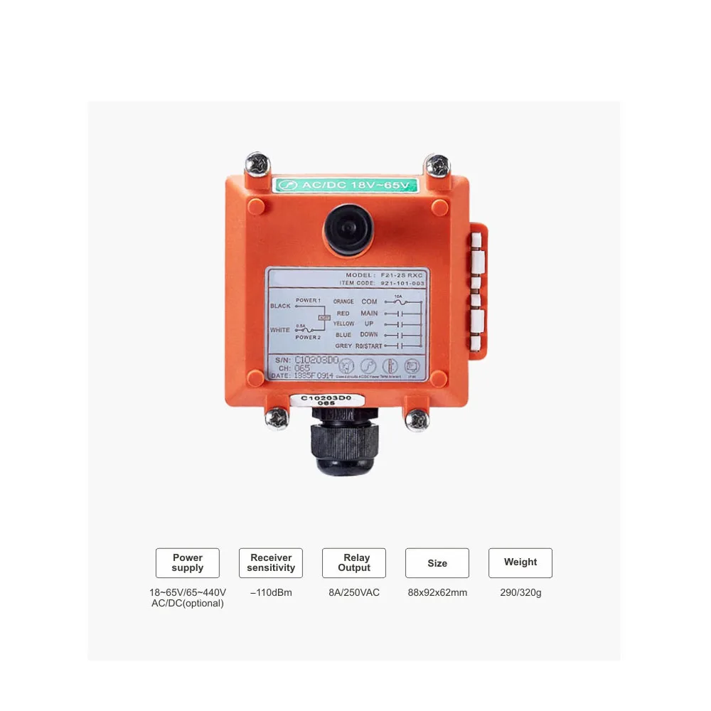 Imagem -05 - Telecrane-controle Remoto Industrial sem Fio Controle Remoto de Talha Elétrica Transmissor e Receptor F212s