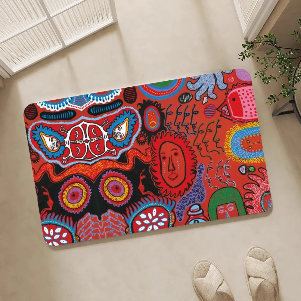 Yayoi Kusama Art Floor Mat Floor Mat Bedroom Decoration Balcony Anti-Slip Doormat Living Room Rug