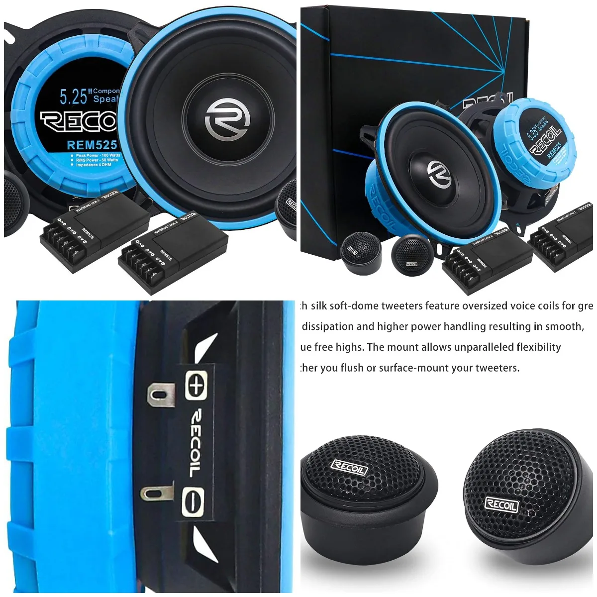 

REM525 Echo Series 5,25-дюймовая автомобильная аудиокомпонентная акустическая система