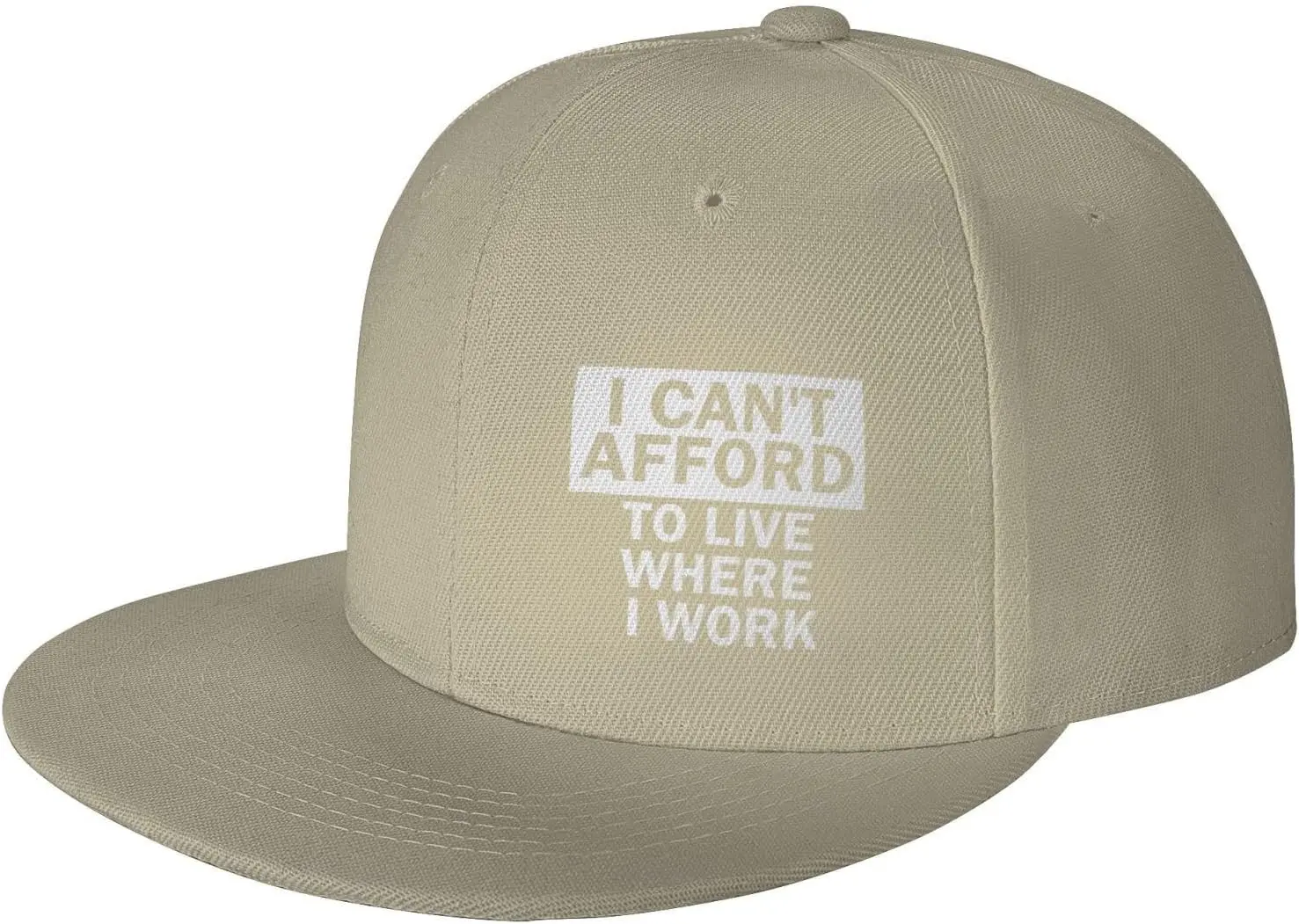 I Can't Afford to Live Where I Work Hats for Men Black Hat Flat Bill Mens Trucker Hats Classic Baseball Cap